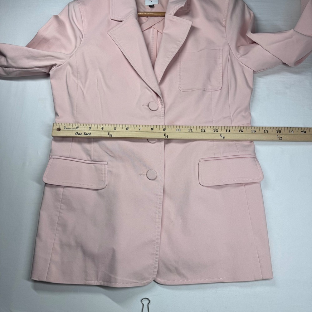 Cabi Grace Blazer 4 Carnation Pink Preppy Career Casual Stretch Cotton Excellent - Picture 6 of 13